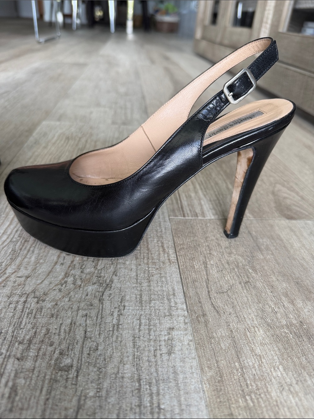 Charles David Black Leather Slingback Pumps - Picture 2 of 7